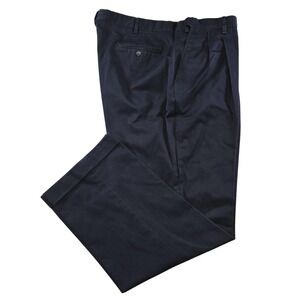 BERLE Suit Pants Mens 40x32 Blue Cotton‎ Blend Classic Straight Belted Fit